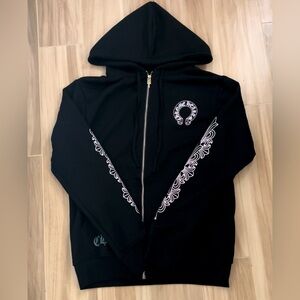 Black Chrome Hearts Zip-Up Hoodie